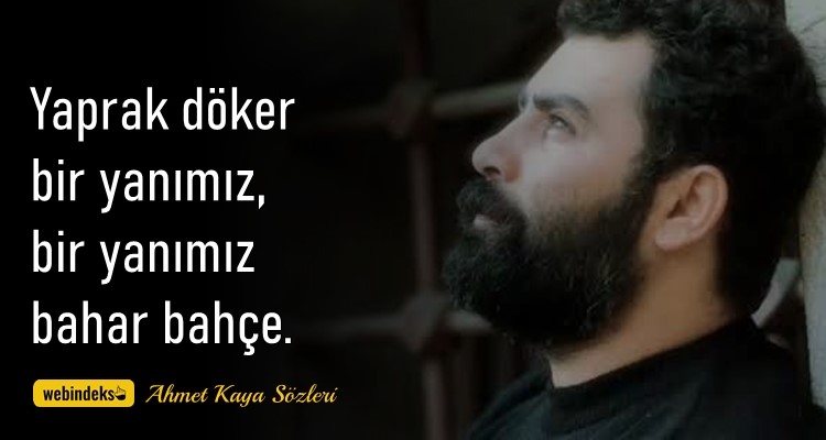 Ahmet Kaya Sözleri Resimli Kısa ve Özlü Yaprak döker bir yanımız bir yanımız bahar bahçe Ahmet Kaya Sözleri