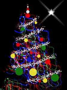 Koleksi Gambar  Cantik Gambar  Pohon Natal dengan Cahaya