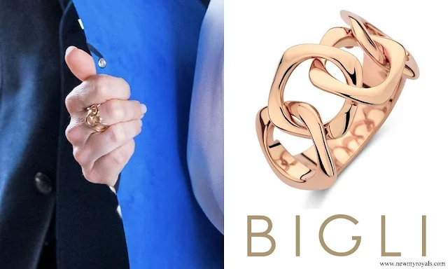 Princess Sofia wore Bigli Elements collection 18kt rose gold ring. Monsieur PR is a Belgian based jewelry