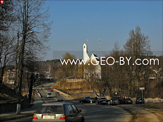 Lahojsk. Catholic church of St. Casimir in spring