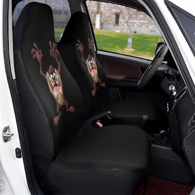 Zebranail Tasmanian Devil Taz Durable Cushion Anime Seat Covers Fit Most Car, Truck, SUV Or Van 2 PCS