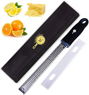 Integrity Chef PRO Citrus Zester & Cheese Grater | Ergonomic Non-Slip Grip Handle, Dishwasher Safe, Antibacterial Cover, Lemon Zester Tool | Handheld Rasp for Ginger, Garlic, Vegetables | SAVE A LIFE!