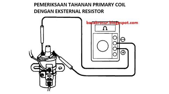 pemeriksaan tahanan primary coil tipe eksternal resistor