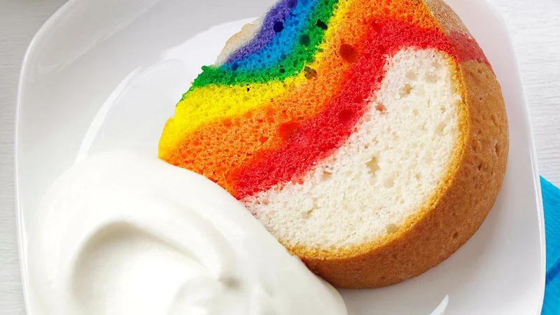 Rainbow Cake with Clouds