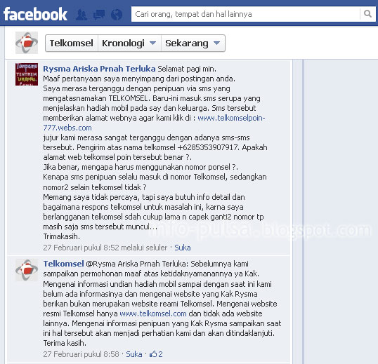 Laporkan ke Facebook Telkomsel