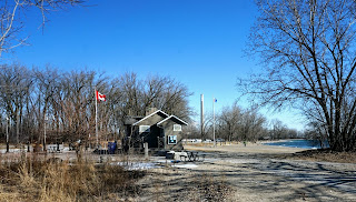 Washroom on Cherry Beach in Toronto.