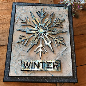Mixed Media Techniques Tutorial by Sara Emily Barker for The Funkie Junkie Boutique https://frillyandfunkie.blogspot.com/2019/01/saturday-showcase-easy-mixed-media.html Tim Holtz Sizzix Alterations Ice Flake 18