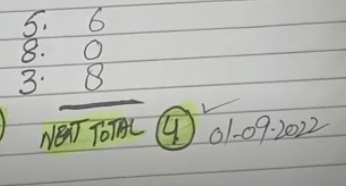 1/09/2022 3UP VIP Total Thailand Lottery -Thailand Lottery 3UP VIP total formula 1/09/2022