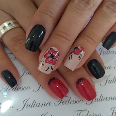 unhas decoradas com esmalte preto 10