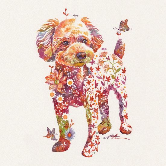 Hiroki Takeda instagram arte pinturas aquarelas animais florais cães gatos surreais coloridos