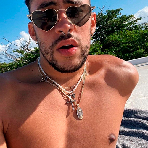 Picture of Bad Bunny shirtless