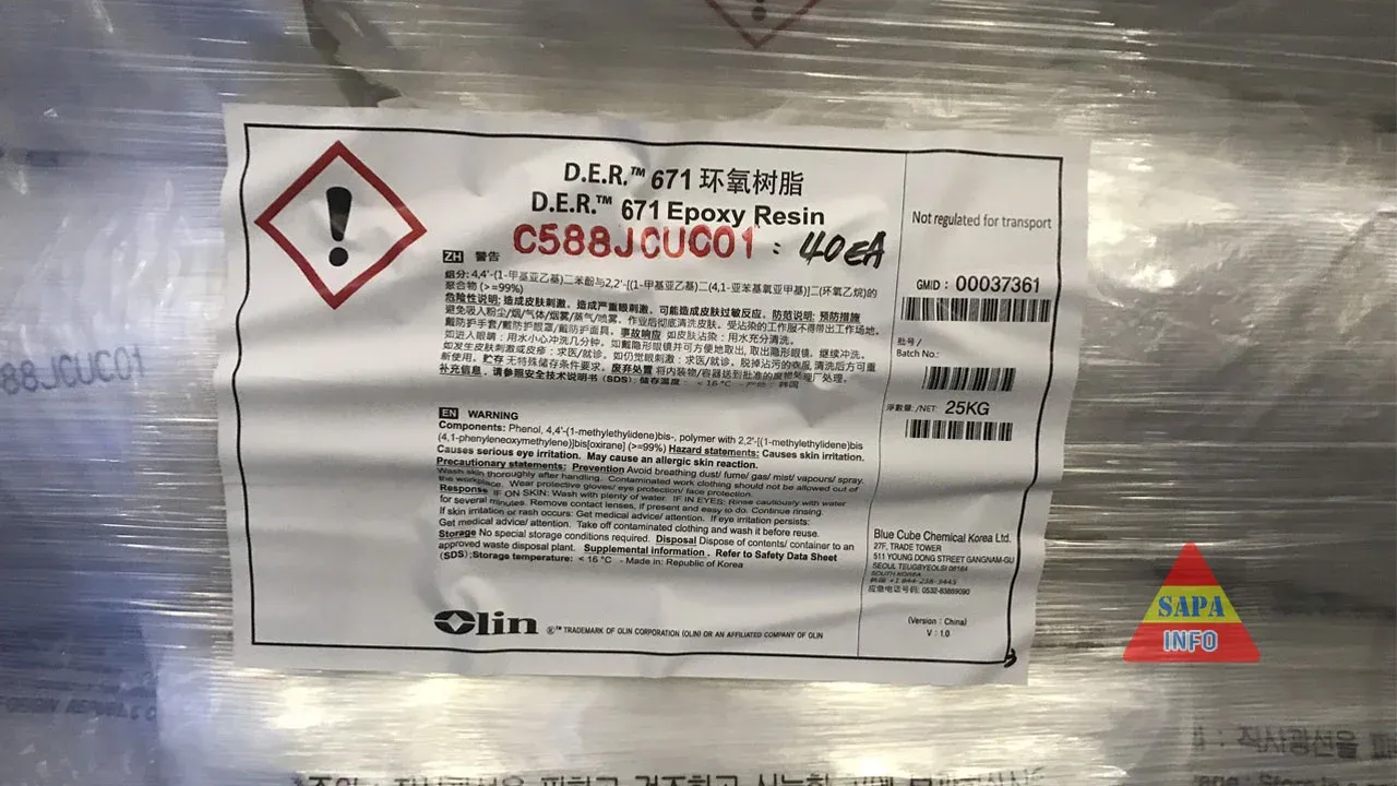 DER 671 Solid Epoxy Resin (dạng Bao)