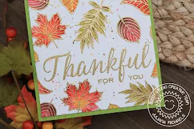 Sunny Studio Stamps: Elegant Leaves Fall Themed Thankful For You Card by Juliana Michaels