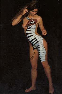 Piano Listed In A Sexy Body Model For Body Art Painting