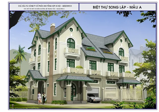 Mẫu biệt thự song lập - The Green Manor