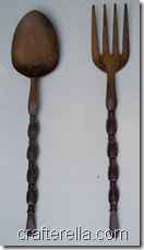 Giant spoon and fork before
