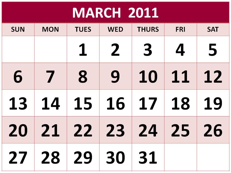 calendar 2011 march printable. 2011 CALENDAR MARCH PRINTABLE