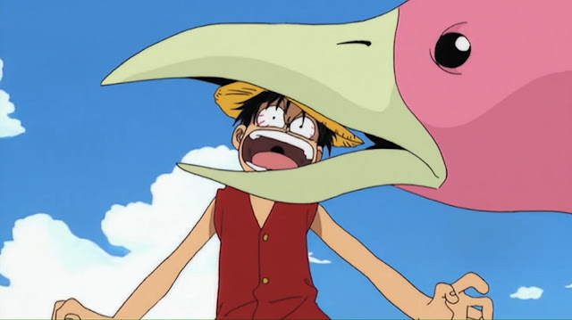 Giant bird caught Luffy