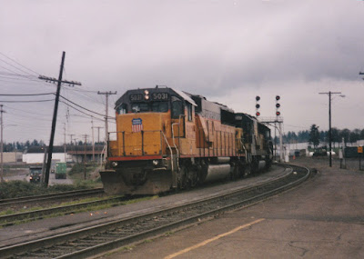 Union Pacific SD50 #5031 in Vancouver, Washington, in March, 1997