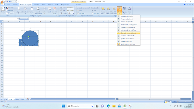 Distribuir las formas horizontalmente en Excel