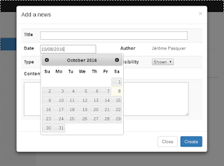 A JQuery datepicker in a modal