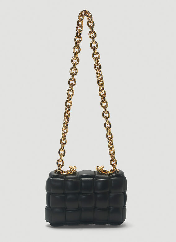 BOTTEGA VENETA Padded Cassette Chain Shoulder Bag in Black