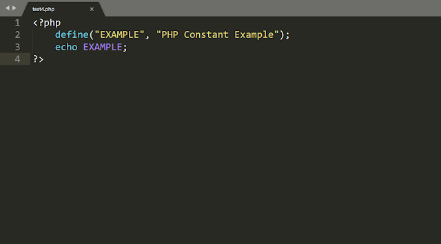 PHP Constant example using define()