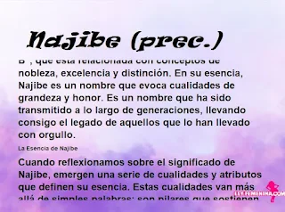 ▷ Significado del nombre Najibe (prec.)