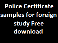 Police Certificate samples for foreign study Free download