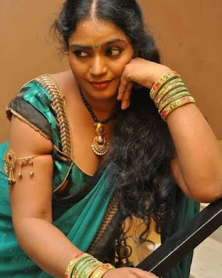 Jayavani in Blue, Hot Tamil Aunty Actress | Indian Telugu Actress | 3