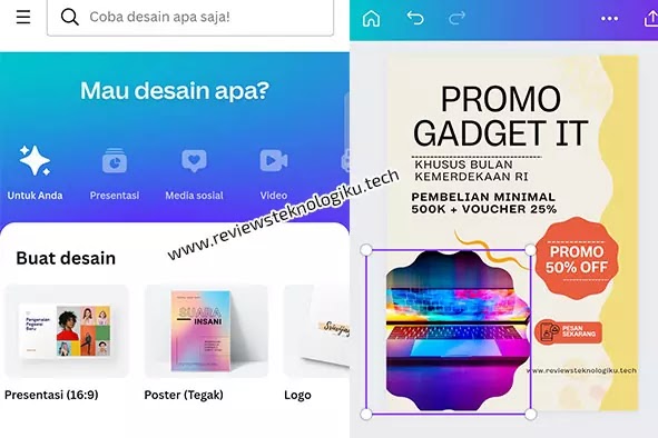 cara membuat poster di hp dengan canva gartis