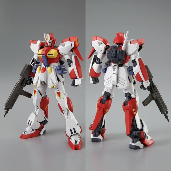 Rear view of the OMS-90R Gundam F90. The Gundam F90 from behind, showing thrusters and armor details.