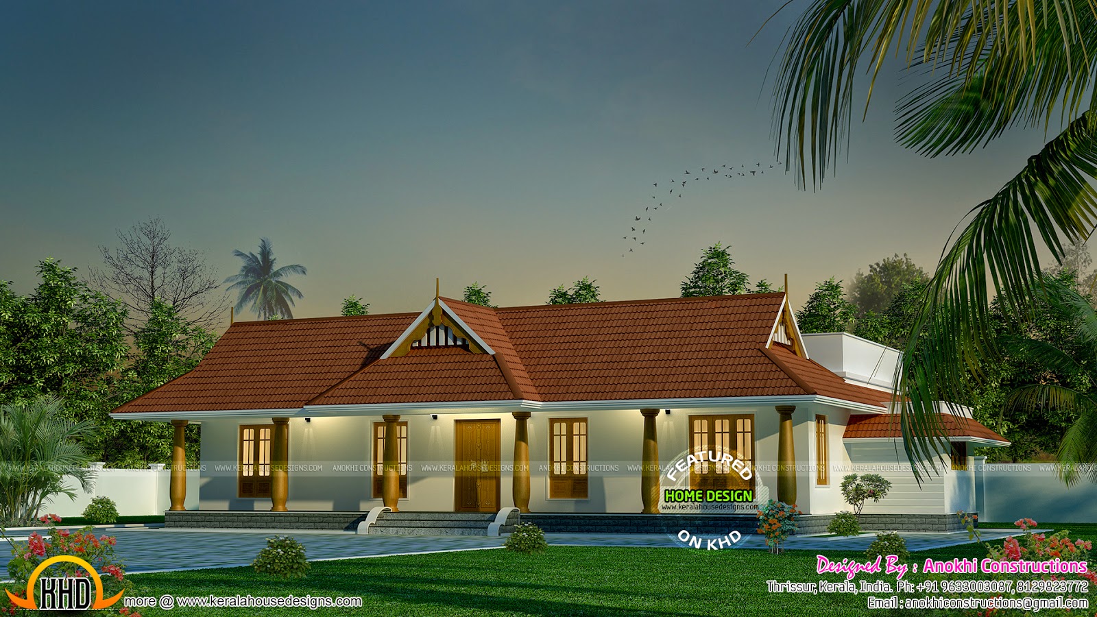 Small Traditional Nallukettu House  Kerala  home  design 