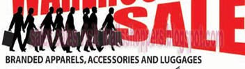 Branded Apparels, accessories & luggages Warehouse Sale