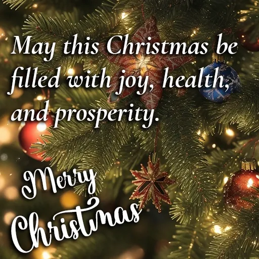 May this Christmas be filled with joy, health, and prosperity. Health Wishes.