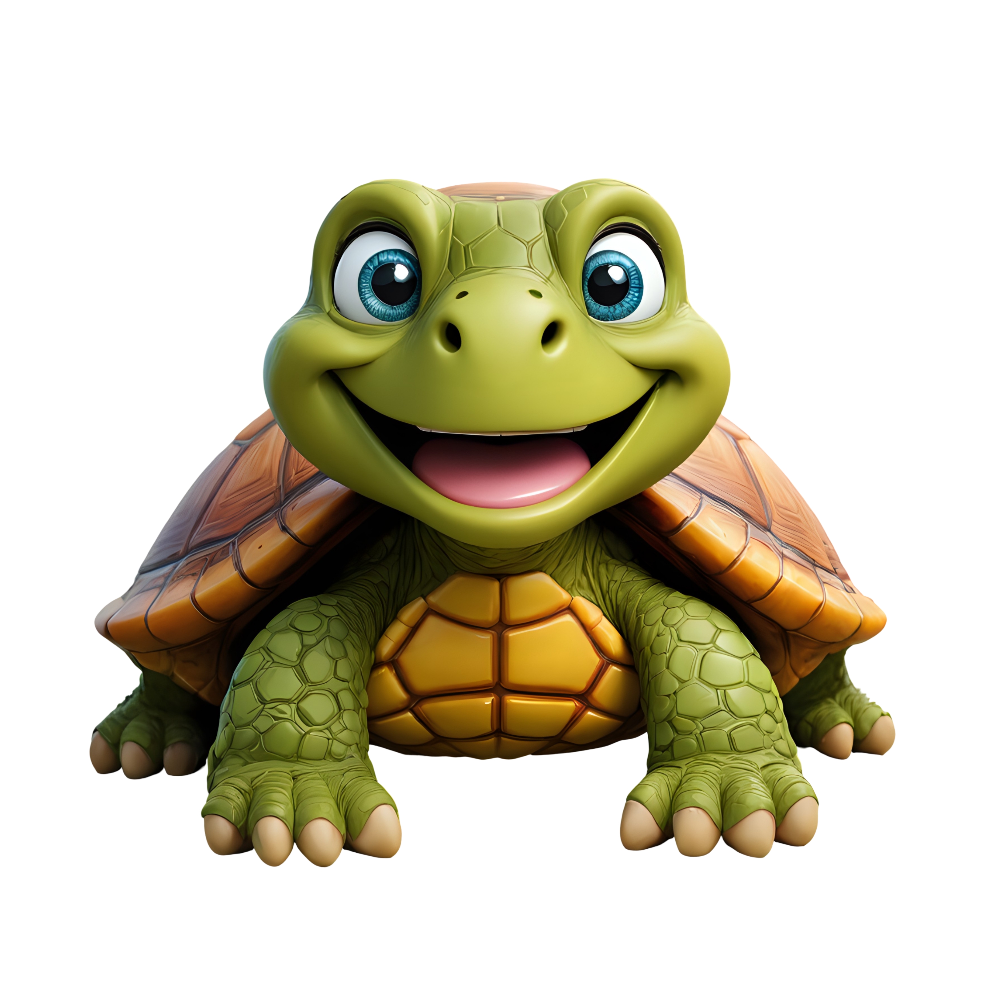 Smiling turtle cartoon character