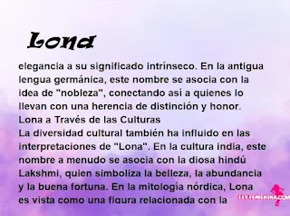 ▷ Significado del nombre Lona