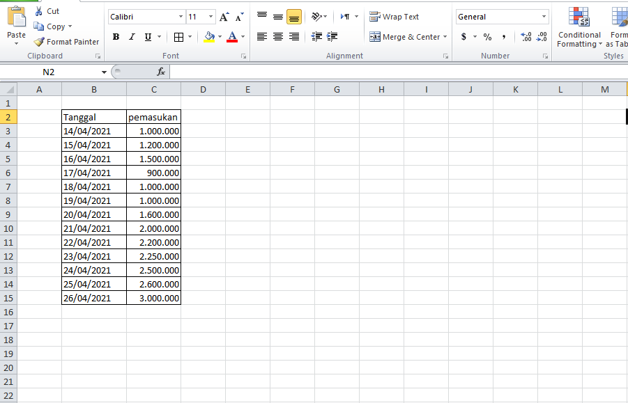 cara membuat diagram garis di excel