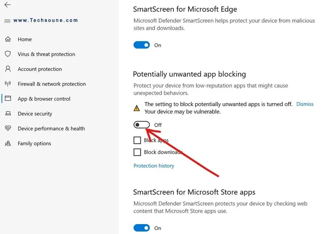 تعطيل ميزة Smartscreen 3