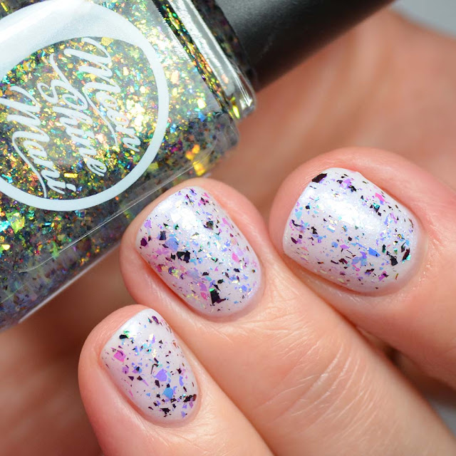 color shifting flakie nail polish topper swatch