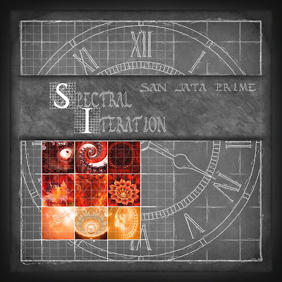 cover art: red and orange fractals on a chalkboard clock