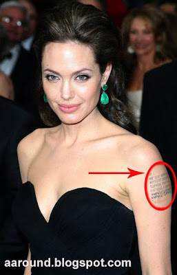 Angelina Jolie with Tattoo