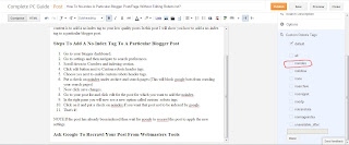 No index a particular blogger post or page