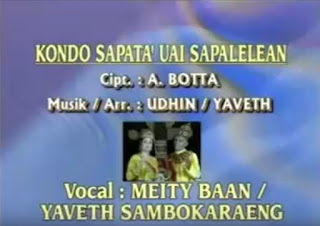 Lirik Lagu Toraja Kondo Sapatu' Uai Sapalelean (Meity Baan/Yaveth S)