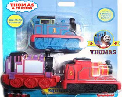 Waterworld playtime Thomas the Tank Train Engine and Friends James and Rosie pool bathtub squirters