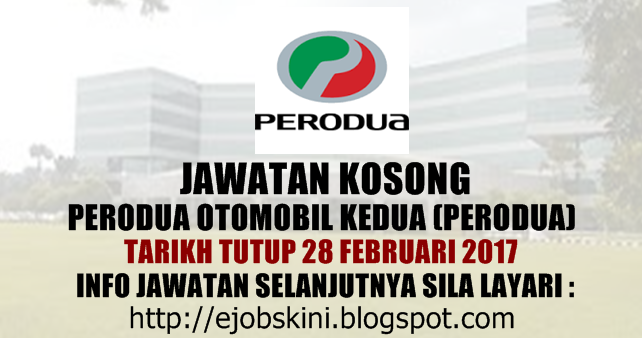 Jawatan Kosong Perodua Kuala Selangor - Gambar CDE