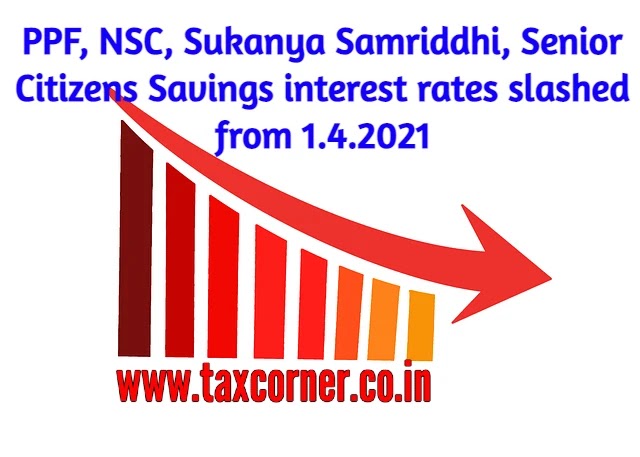 PPF Interest Rate reduced from 1.4.2021 || NSC, SSA and Other Small Savings Interest Rates Slashed
