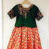 Orange Bottle Green Floral Lehenga