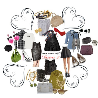 El_Reino_de_Mariel_Polyvore_Set_Faldas_Cuero_Negro@http://marielscastle.blogspot.com