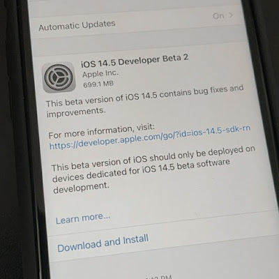 iOS 14.5 Developer Beta 2